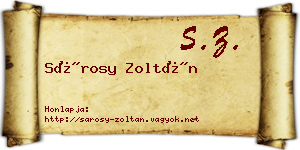 Sárosy Zoltán névjegykártya